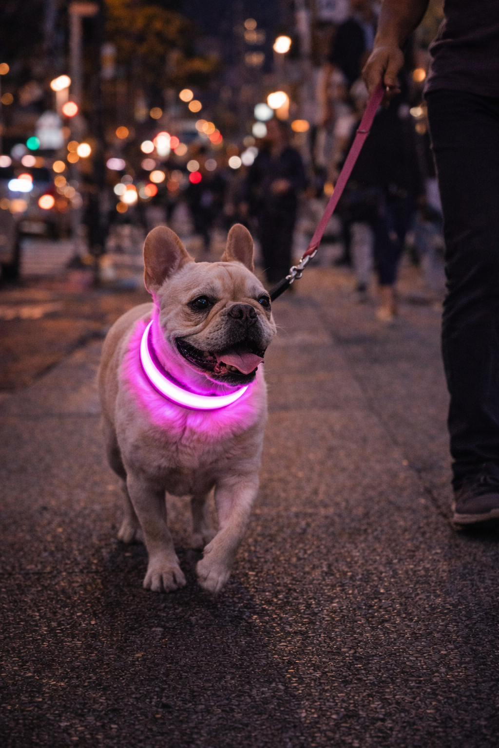 Rechargeable LED Safety Pet Collar - See Your Pet At Night