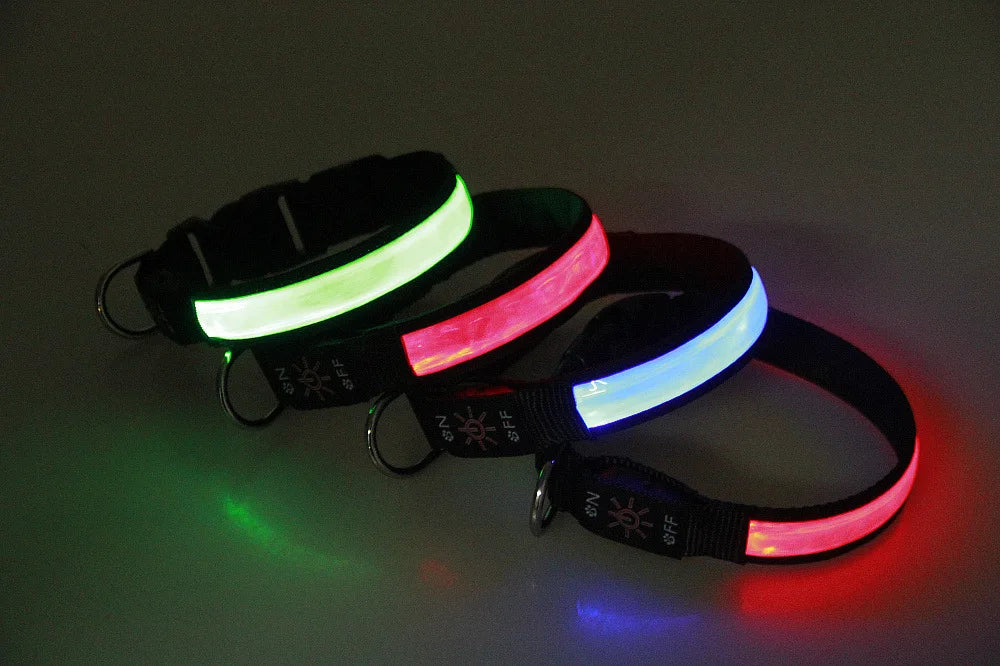 Rechargeable LED Safety Pet Collar - See Your Pet At Night