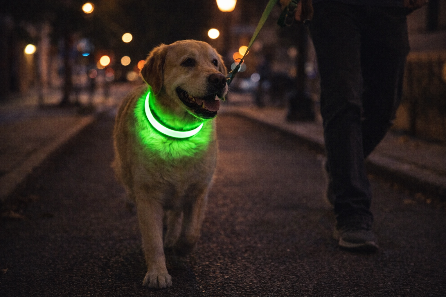 Rechargeable LED Safety Pet Collar - See Your Pet At Night