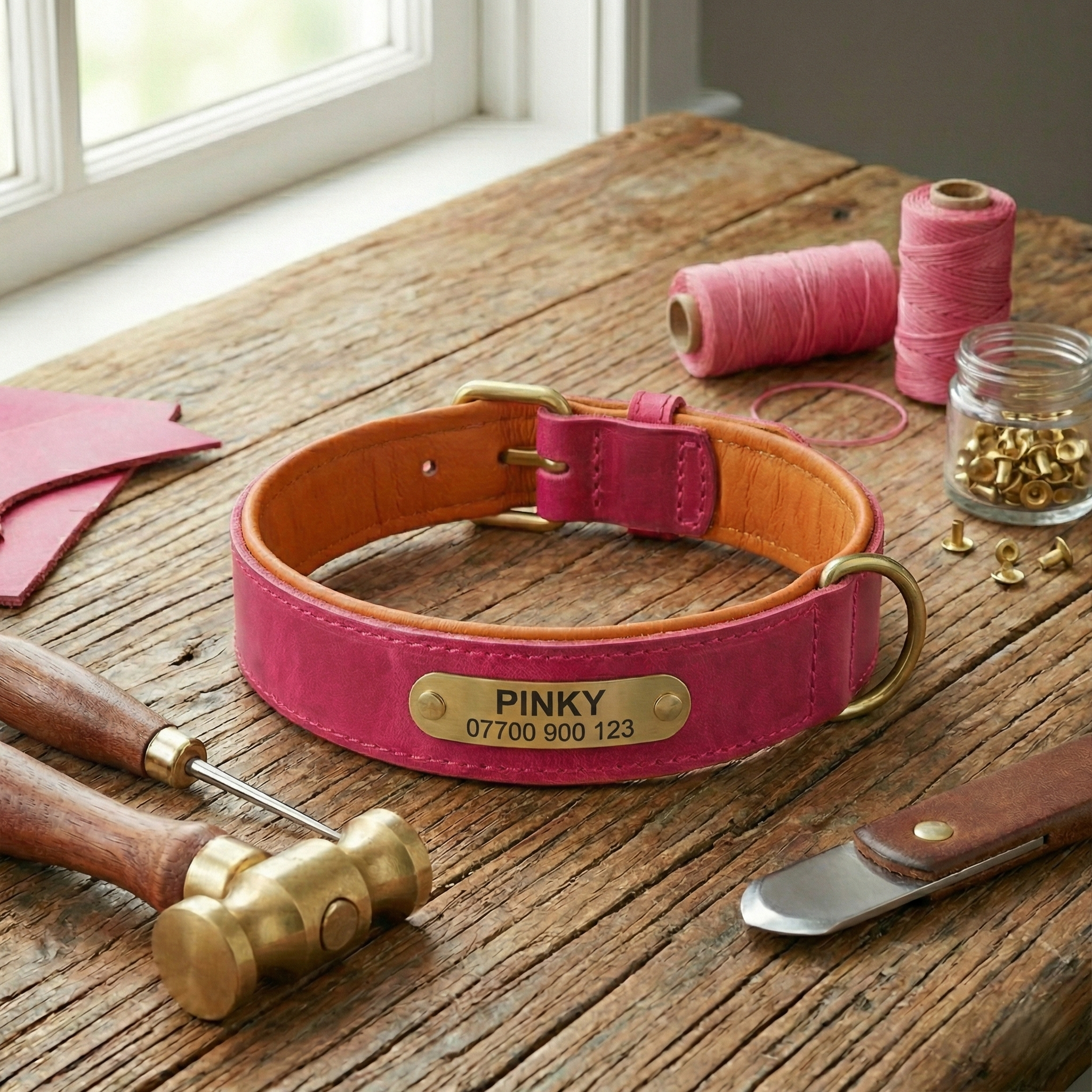 Personalised Pet Collar - Your Pets Name and Your Number