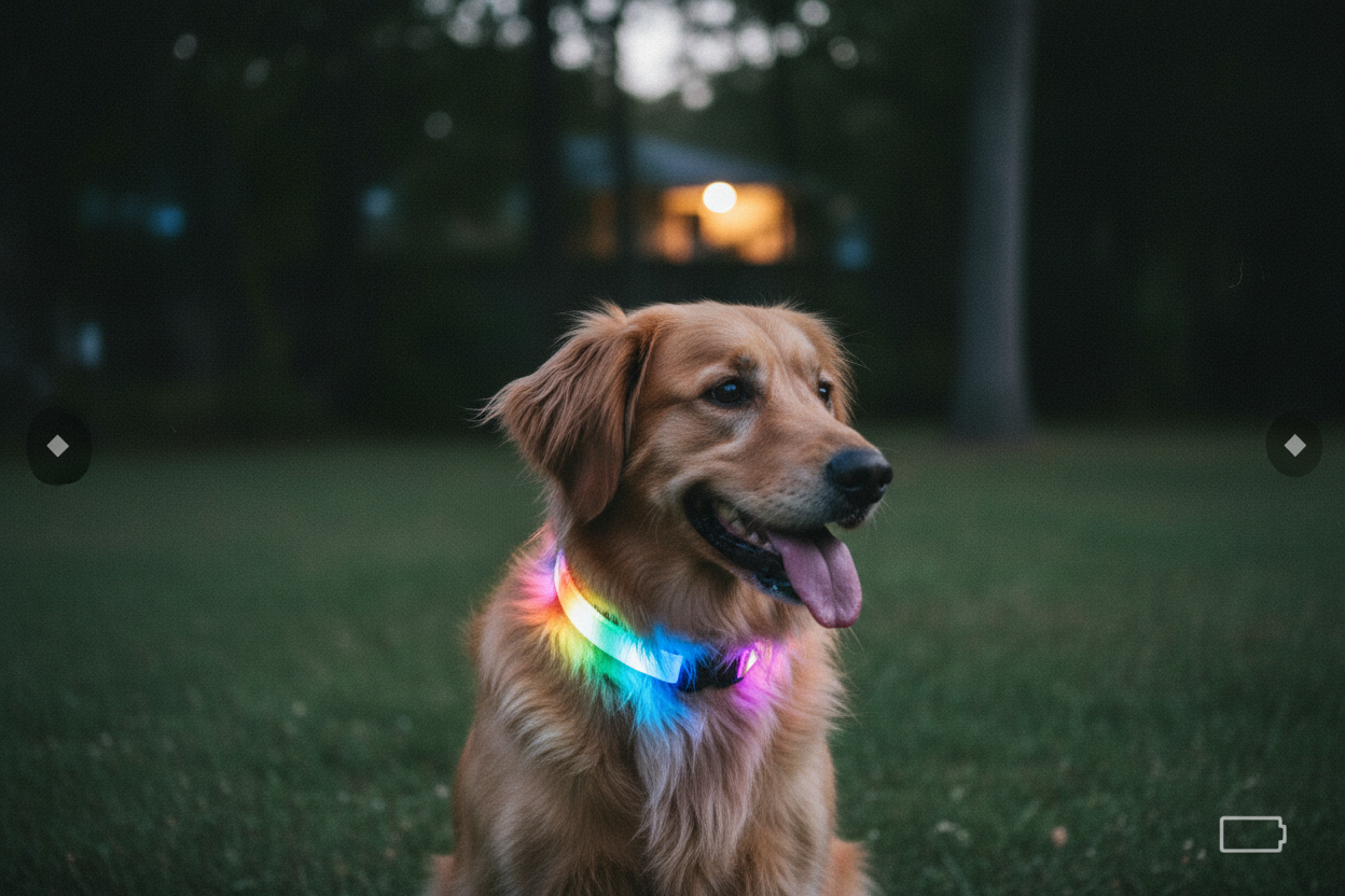 Rechargeable LED Safety Pet Collar - See Your Pet At Night